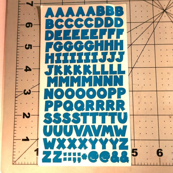 Chunky Teal Alphabet Numbers Sticker Sheet Making Memories 16974 - Picture 3 of 6